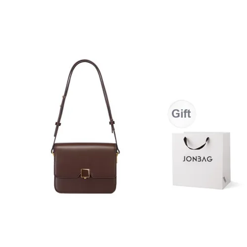 JONBAG Synthetic Leather Tofu Bag Small Square Bag, Shoulder Bag, Crossbody Bag, Shoulder Bag Small Size Women's Brown