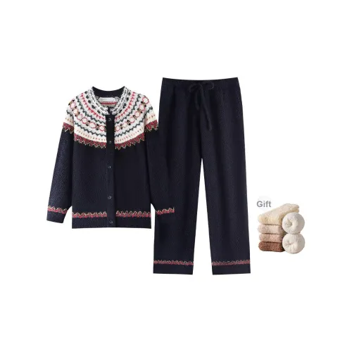 ZumashL Luxury Designer Series Пижамный комплект Женские Ink Черный