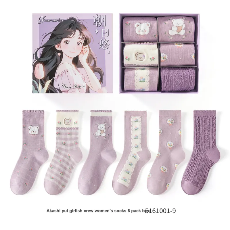 Caramella Mid Calf Socks Women's 6 Pack-6