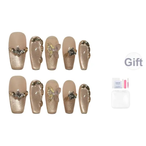 Песня Биография Французский Кристалл Шампанское Золото False Nail Средний ЛАДДЕР 25 мм