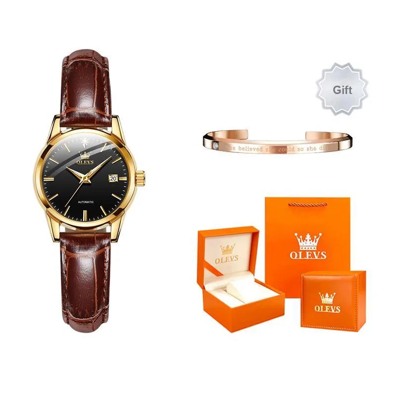 OLEVS Minimalist Series Mechanical Movement Watch Women's Watch White Dial-27