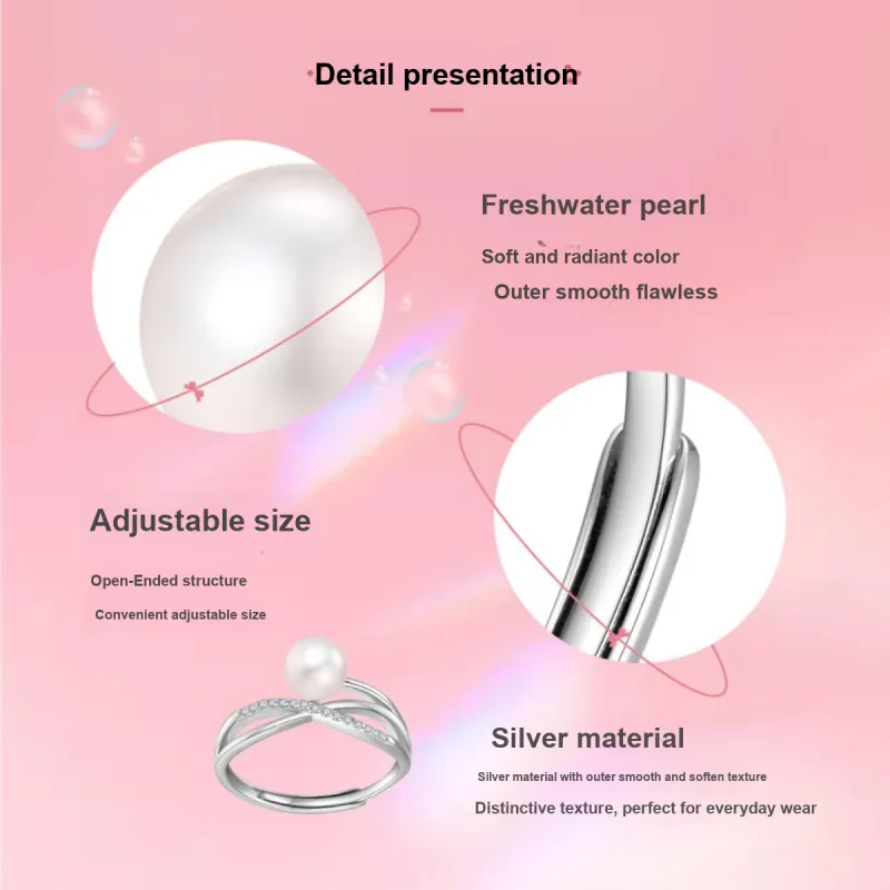 LAOMIAO Pearl Rings Women's-3