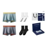 2 Pack Underpants[Start of Autumn Yellow Green+Lava Carbon Orange]+2 Pack Socks[Black+White]