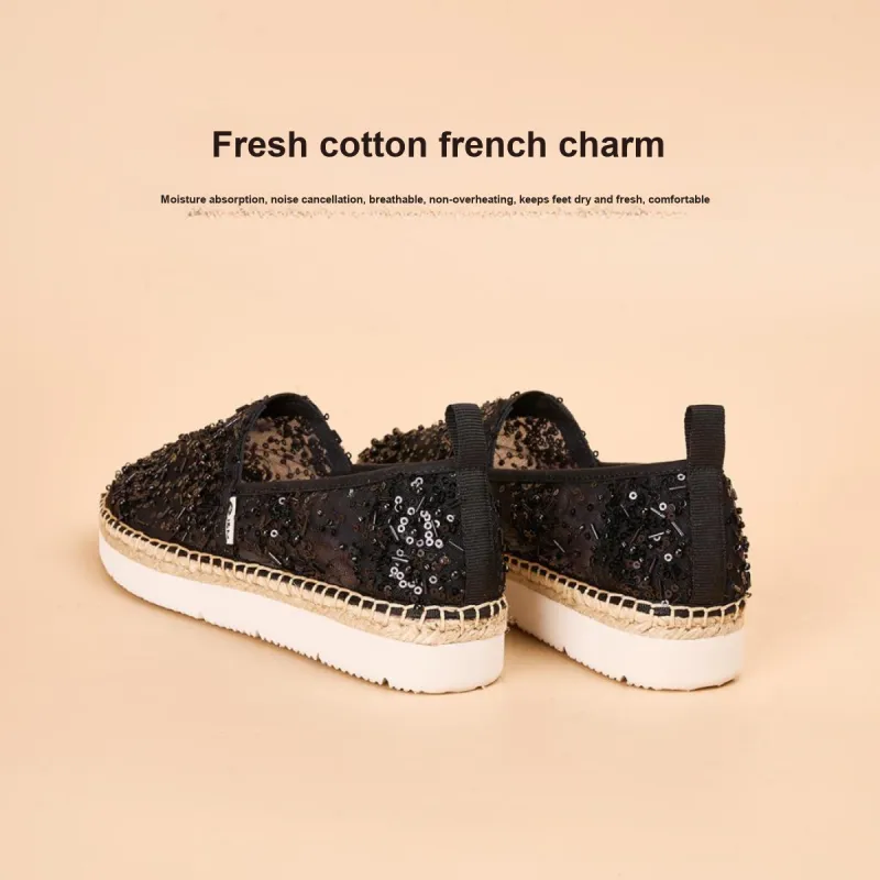Joy&Mario Espadrilles Women's Black/Champagne/Gold-8