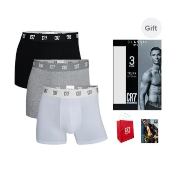 CR7 CRISTIANO RONALDO Underpants Men's 3 Pack Black/White/Heather Gray