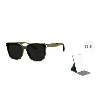 BOLON Plate Frame Square Sunglasses Unisex Transparent Gray Olive Tea Brown