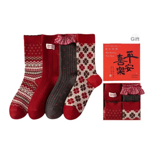 MADALLO [4 шт Gift Box Set] Постоянная удача г Унисекс MID Носки до икры