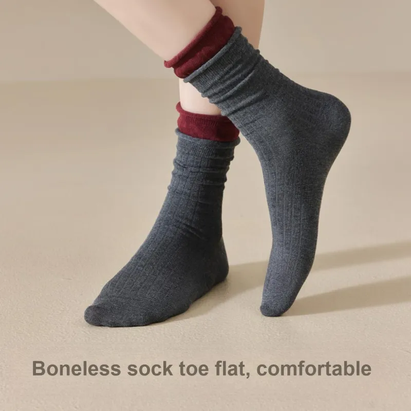 Temooues Mid Calf Socks Women's Combo Set-5
