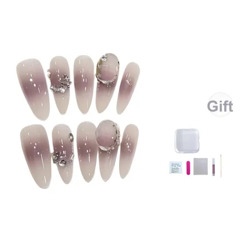 A Few More Cute [Романтический Бабочка] Яркий Бабочка Съемный False Nail Миндально-розовый Фиолетовый Смудж Флешинг