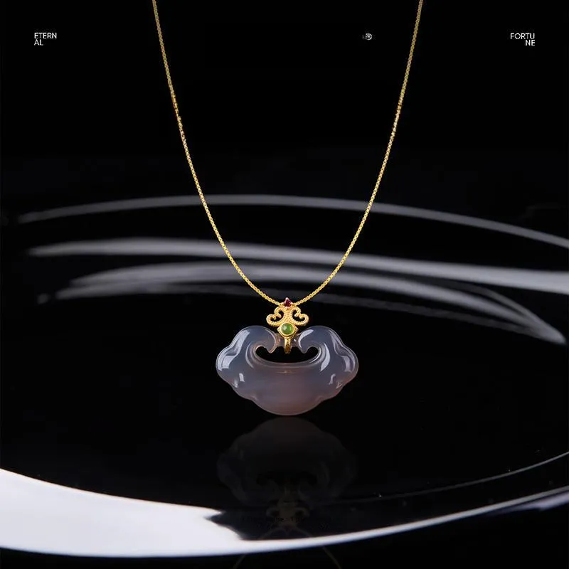 Stone Notes Chalcedony Jade Necklaces Unisex-1