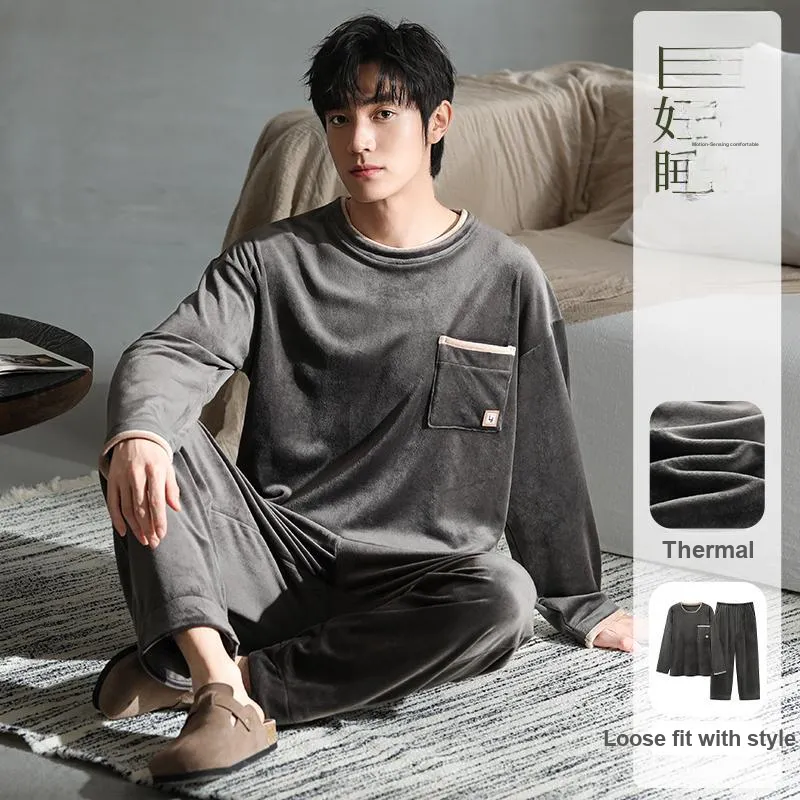 DanceBees Pajama Set Men's Dark Gray-1