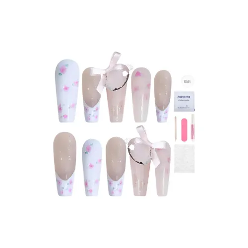 Yun Yue Joe Мягкий Телесный Цветочный Бант Смешанный Ручной Рисунок MID Длина (размер в длину) Розовый Jump Цвет Стиль Instagram