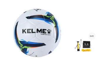 KELME Size 5 Ball Soccer PU Seamless Thermal bonding Unisex White Colorful Blue