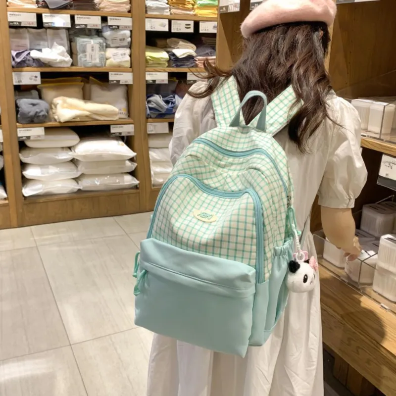 HACIN Nylon Backpack Women's Yellow/Red/Green-2