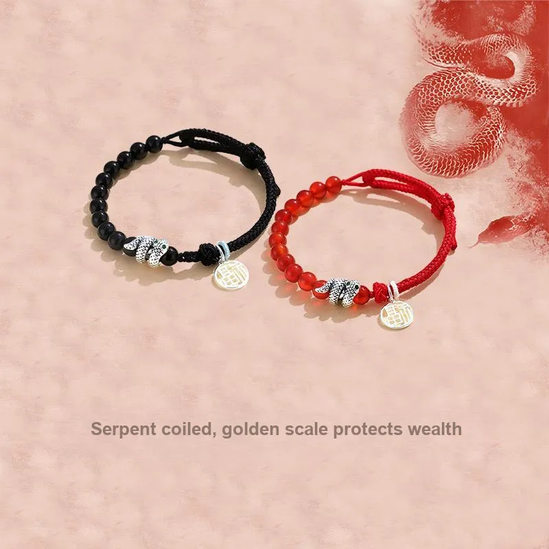 HOLLY RYAN Agate New Chinese Style Zodiac Year Chinese Zodiac Snake Bracelet Elegance Versatile Unisex-1