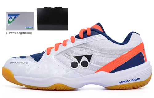 YONEX Power Cushion Badminton Shoes Unisex Low-Top White/Navy Blue