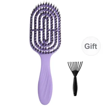LMLTOP Pig Bristles Comb Volume Brush For Straightening And Curling Hair, Root Volume Enhancer