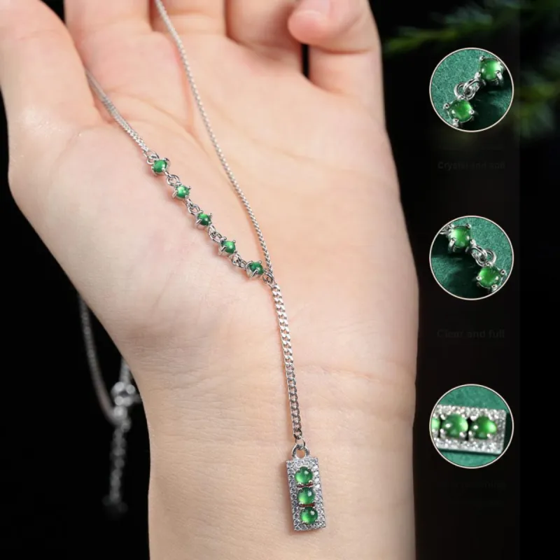 Oriental Jade Ice Type Necklaces Women's-1