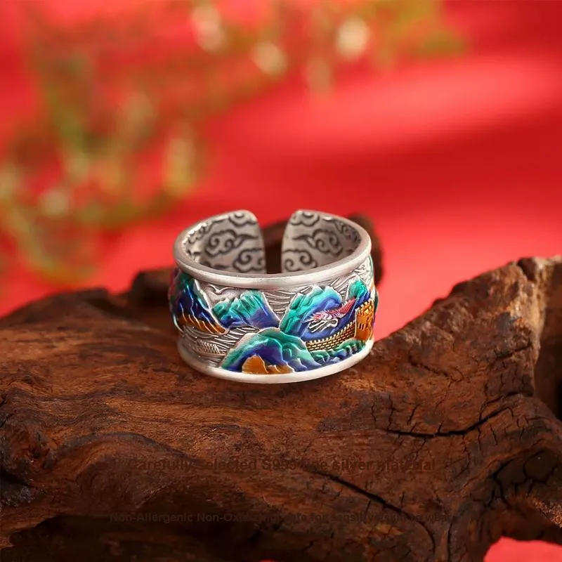 MISS TOOYA S999 Fine Silver Sterling Silver Rings Unisex-2