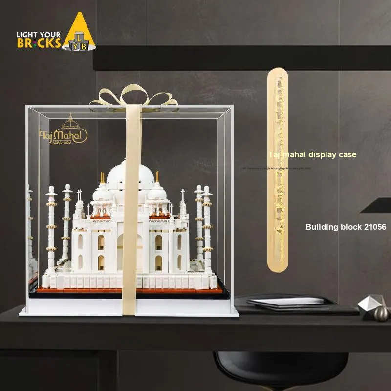 LIGHT YOUR BRICKS Lego 100th Anniversary 21056 Taj Mahal Display Case Model Accessories-3