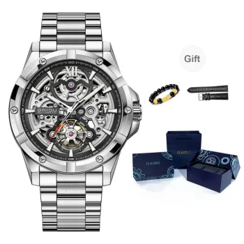 GAIDU Explorer Collection Automatic Mechanical Movement Steel Strap Watch Men's Watches Black Dial