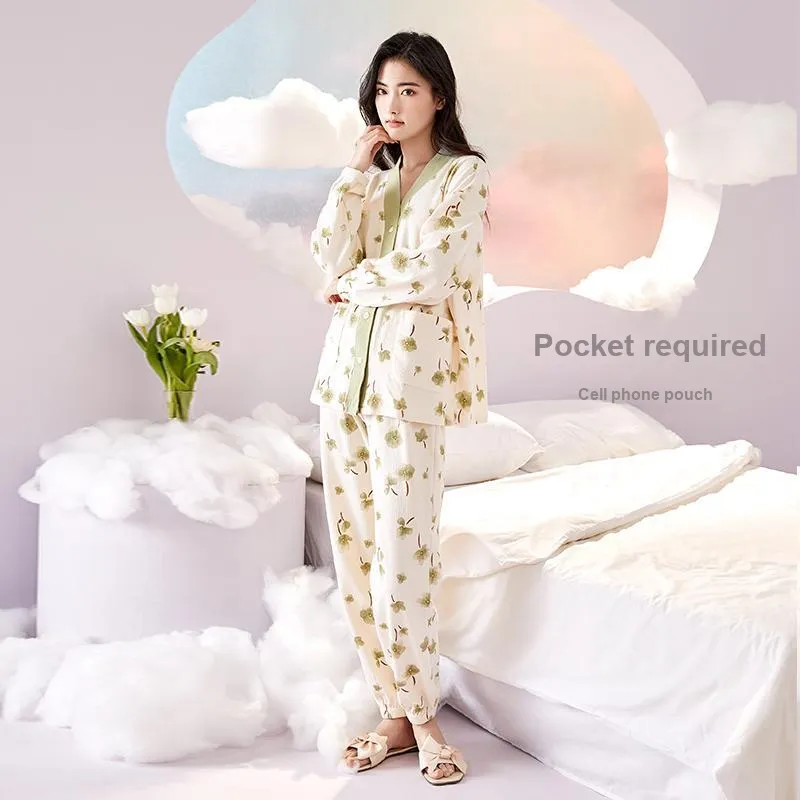 ZAO FU NIAO Pajama Set Women's Bloom In Elegant Garden-3