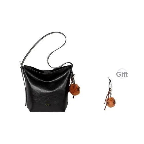 teenmix Сумка из коровьей кожи Сумка через плечо Сумка-ведро Сумка через плечо Большая женская Черный Коричневый Кофейный