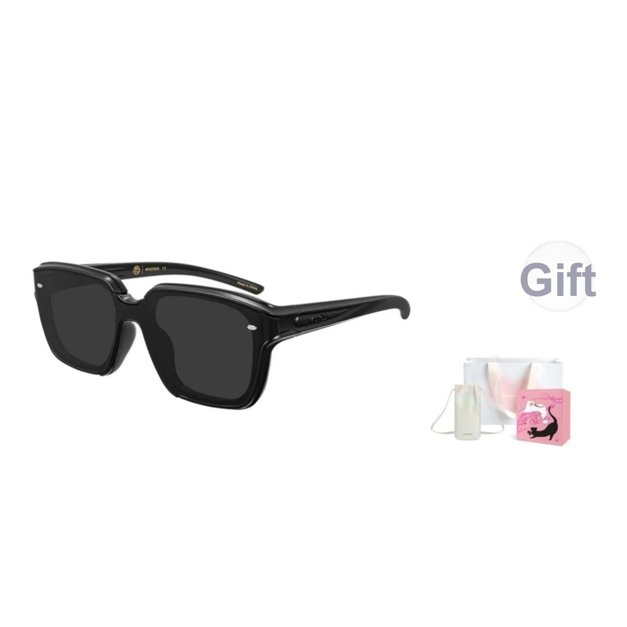 MUJOSH TR90 Square Sun Protection UV Protection Sunglasses For Face Enhancement Unisex Multicolor