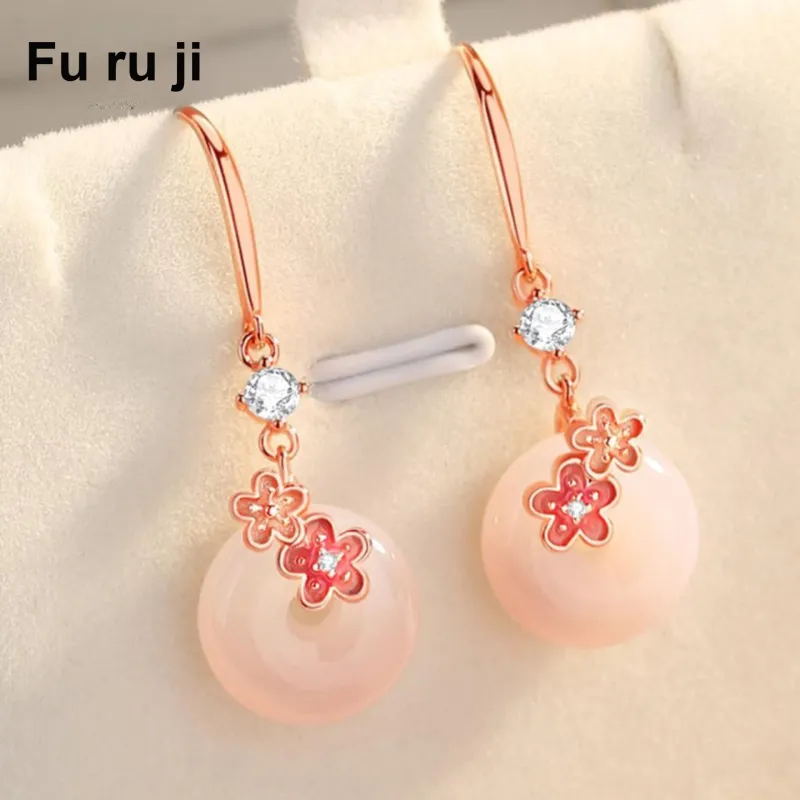 Fu Ru Ji Agate Earrings Women's-2