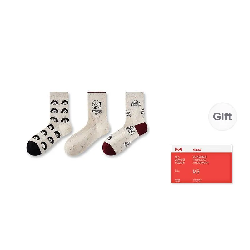 MIIOW Trend Party Series Mid Calf Socks Women's Shopping Bag Combo Set-8