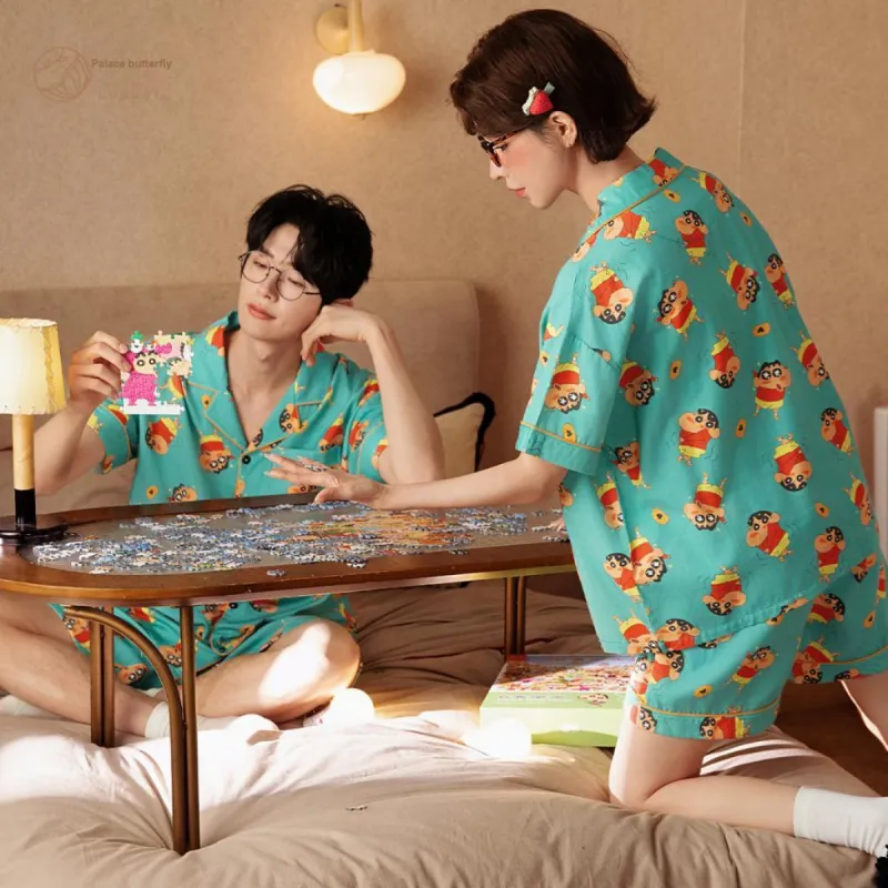 Gongdie x SHINCHAN Pajama Set Unisex Gift Box Set Green-10