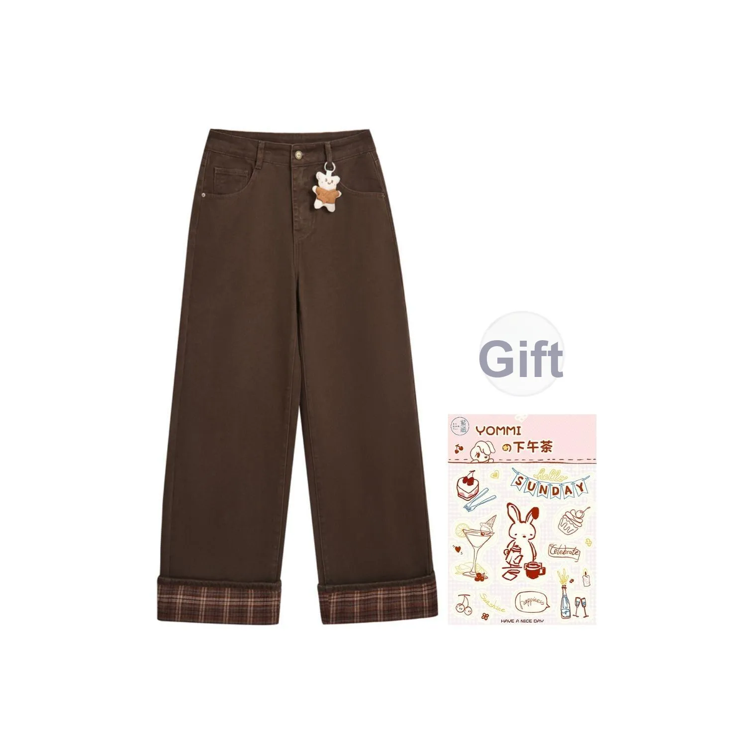 ZIHAN Коричневый Женские Джинсы