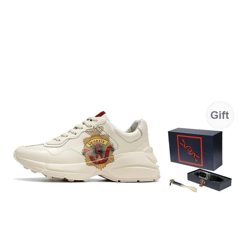 ROBERTA DI CAMERINO Anti Slip And Wear Resistant Height Increasing Low Top Chunky Sneakers Men's Apricot-0