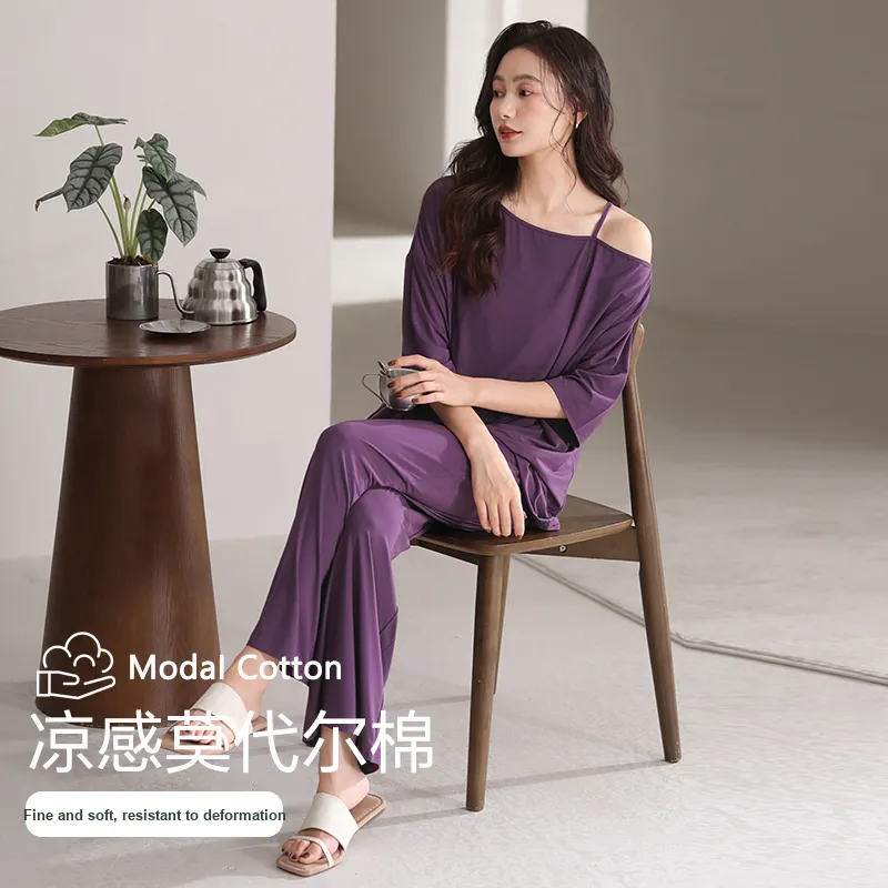 XIA.WA.ZHI.XIU Pajama Set Women's Gift Box Set Purple-1