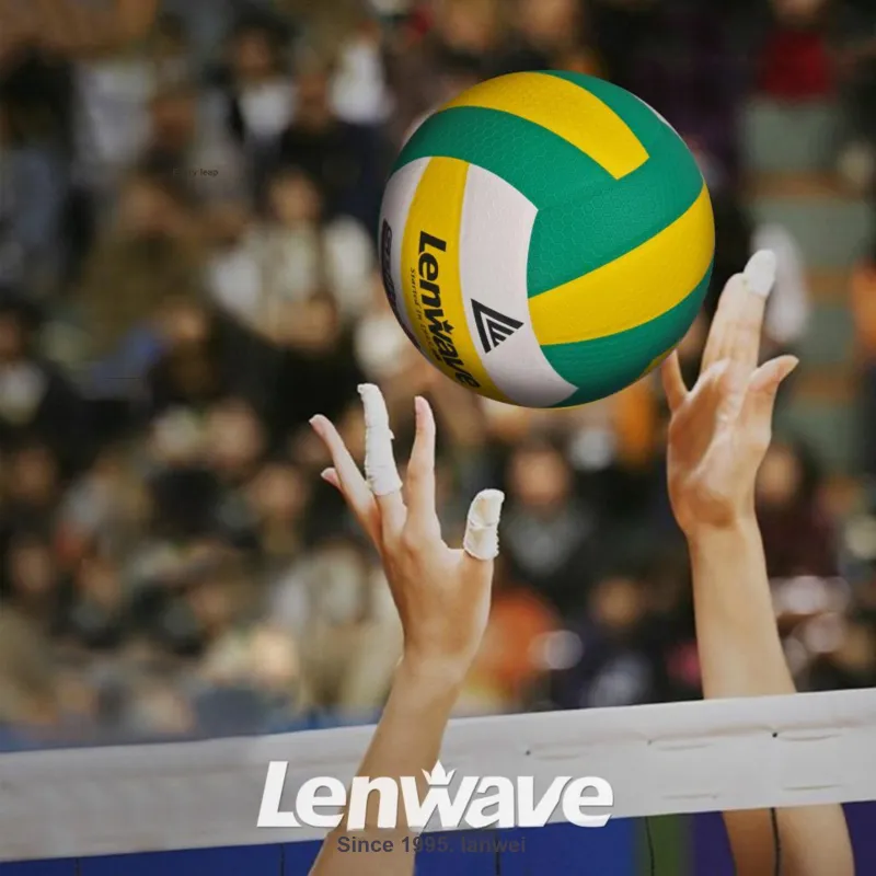 LENWAVE PU Size 5 Volleyball Unisex Yellow Green-1