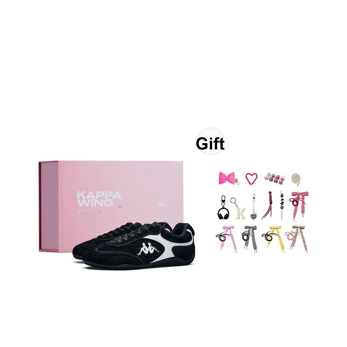 KAPPA Спина до Спины Противоскользящие Устойчивые к Износу Низкий Топ Беговые кроссовки Унисекс Черный