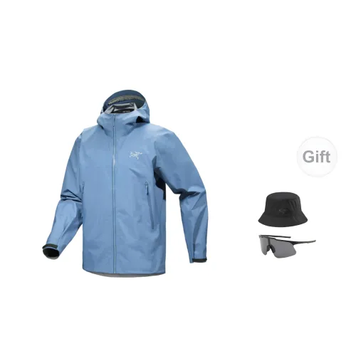 Arcteryx Windbreaker Jackets Men Polished Blue Includes Hat And Glasses