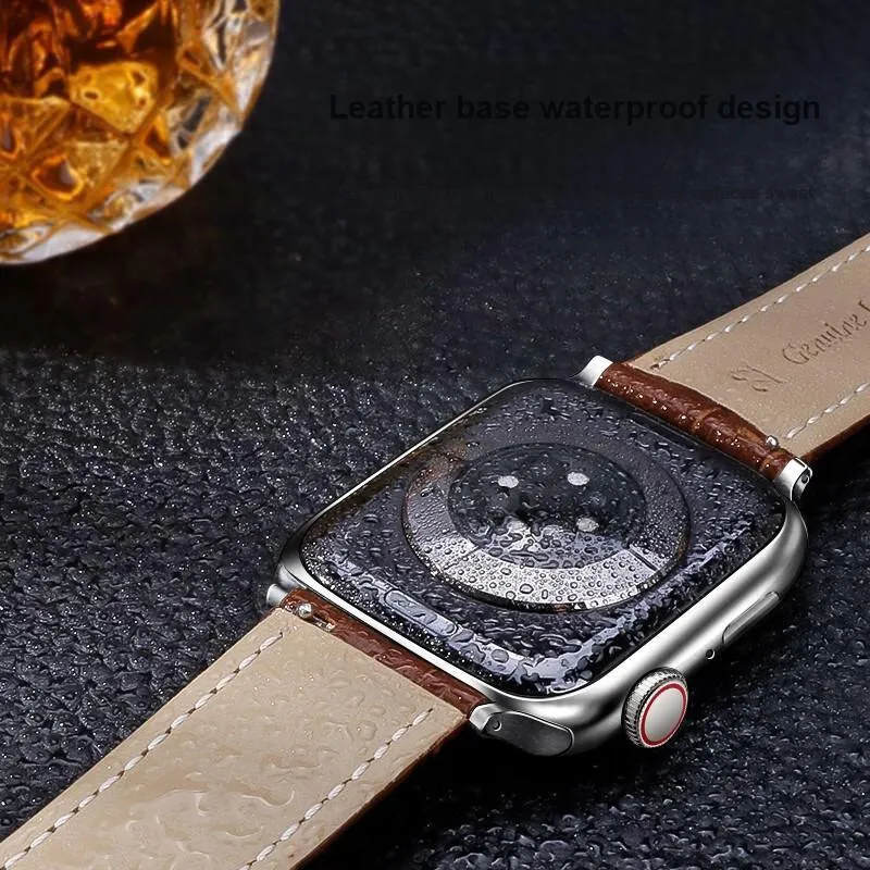 FZRT Apple Compatibility Watch Band Cowhide Leather Material-3