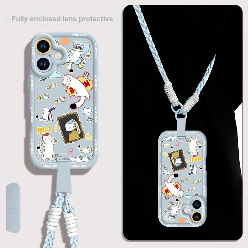 Sen Dog Silicone Material Crossbody Handheld Original Phone Cases Compatible With Apple 16 Pro Max/Pro/Plus/15/14/13-23