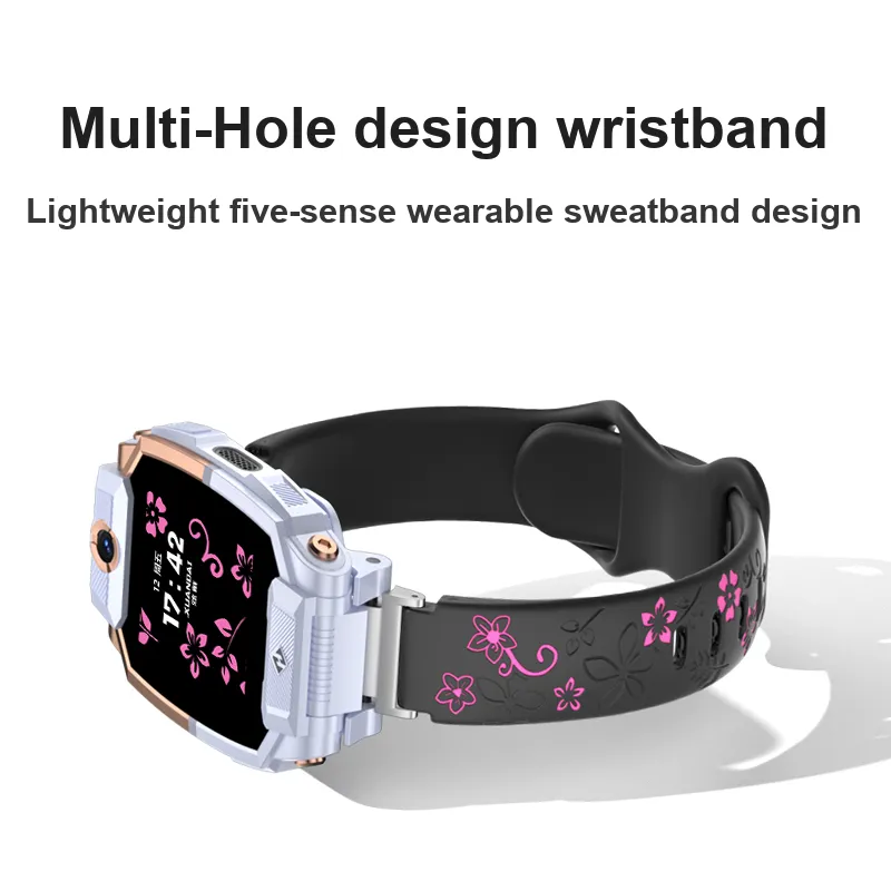 Mr. Strap Compatibility Little Genius Phone Watch Band Z10/z6/z9/z8a Thorn Flower Kids Silicone Wristband-3