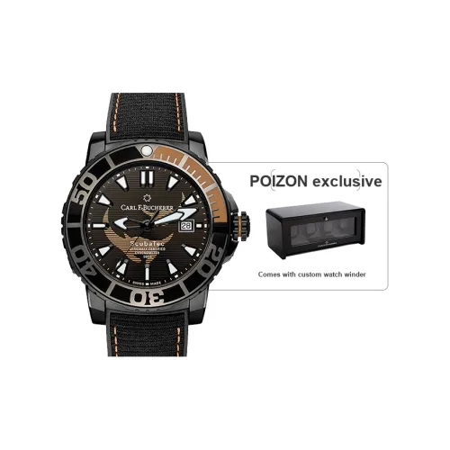 BUCHERER PATRAVI Collection Автоматический Механический Механизм Мужские Часы Часы 44,6 мм Черный Циферблат Титан Корпус Часов