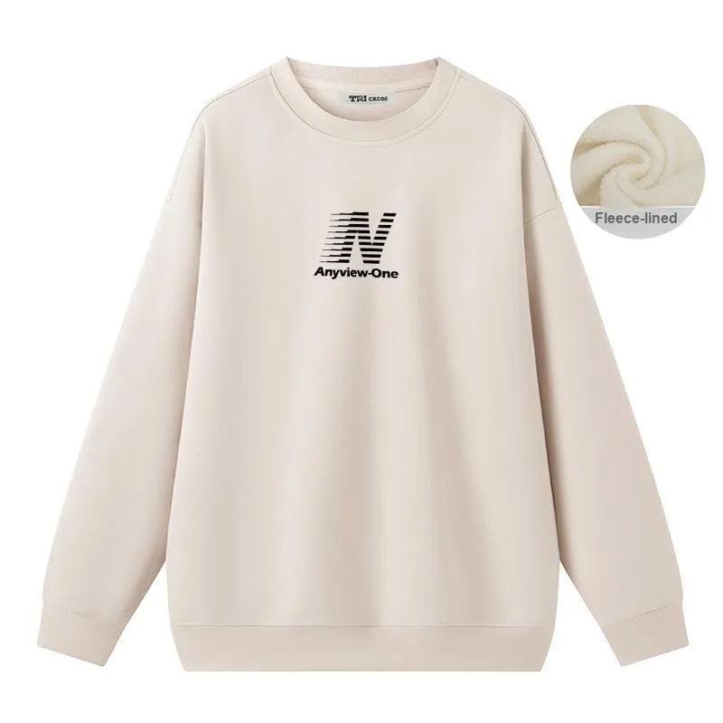 Anyveiw Crew Neck Thickened Pullover Long Sleeved Sweatshirt Unisex-21