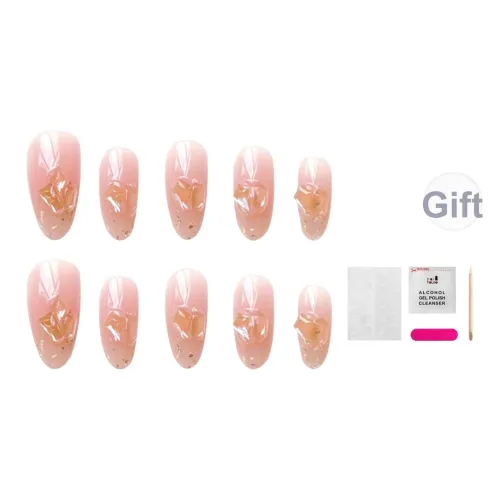 JIABITU Шампанское Night False Nail Овал Смешанный цвет Телесный Стиль Instagram 14mm