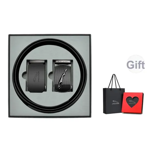 JAGUAR Ремни из натуральной коровьей кожи мужской черный ширина 3,5 см