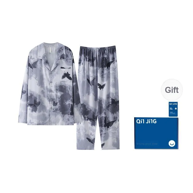 Qin Jing Pajama Set Unisex Ink-Wash-1