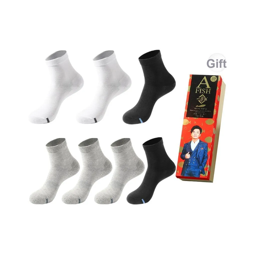 AFISH Mid Calf Socks Unisex 7 Pairs Gift Box Packaging