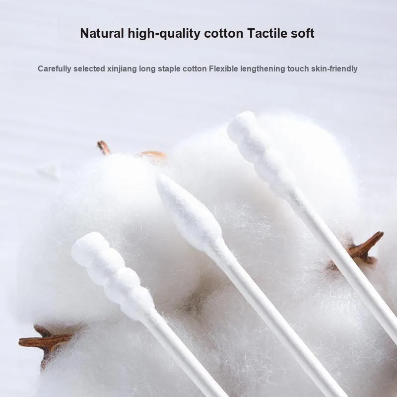 BEILANDE Long Staple Cotton Degreased Multifunction Skin Friendly Dual Head Design Cotton Swab 200pcs/box-3
