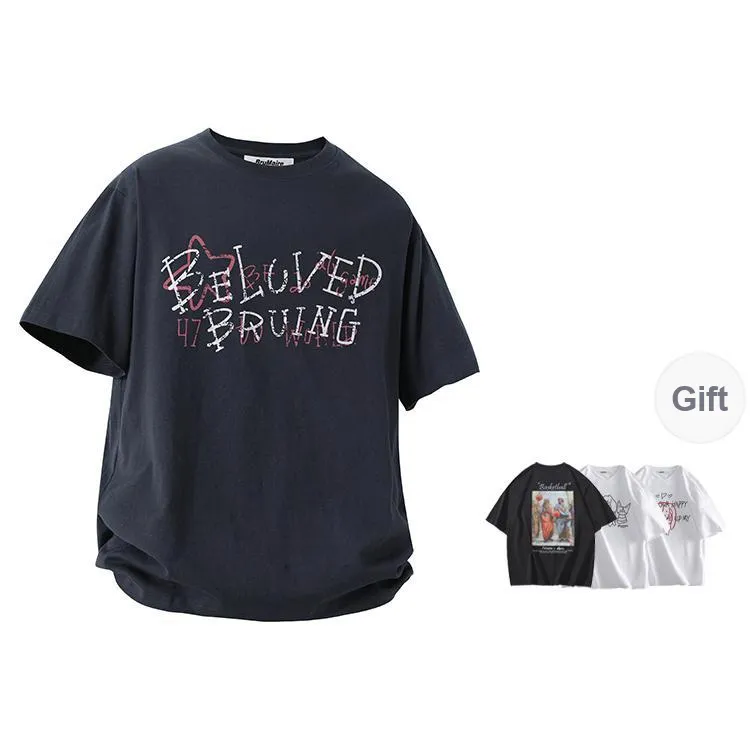 BRUMAIRE T Shirt Unisex Apricot Comes With Random Print Short Sleeved Top-6
