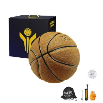 WADE Cow Leather Basketball Yellow With Beads Size 7 Ball Training Match Unisex