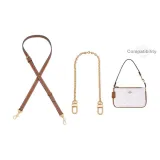 Coach Duchess Gold 1.5cm Litchi Grain Gold-Tone Lock 90-120cm+Free Decorative Chain 40cm